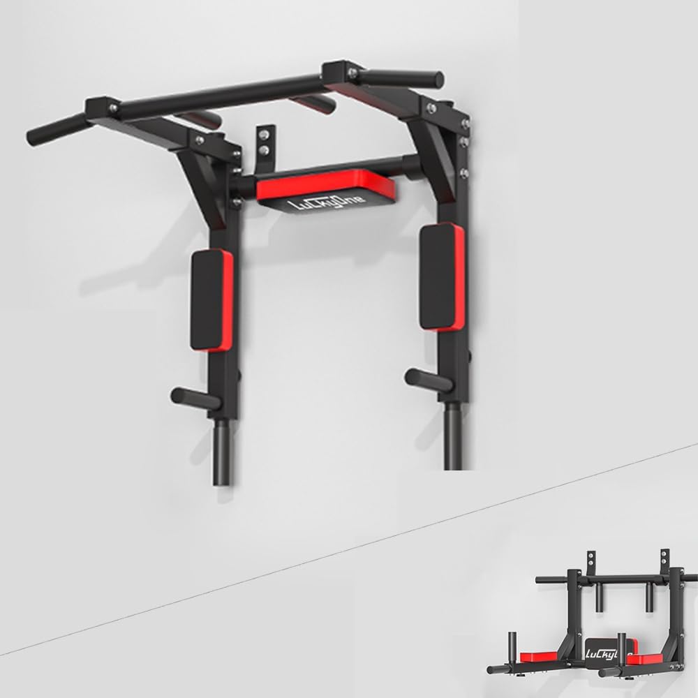 Pull Up Bar - Wandmontierte Mehrzweck-Klimmzugstange mit Dip-Station
