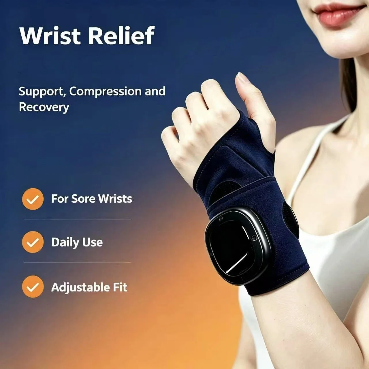 Wrist Wraps - Kabelloses Handgelenk-Massagegerät mit 8 Vibrationsmodi, USB-C